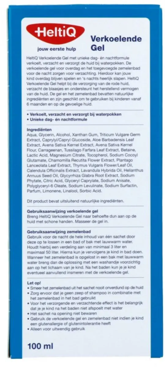 HeltiQ Verkoelende Gel Waterpokken 100ml + 4x20ml Zemelenbad