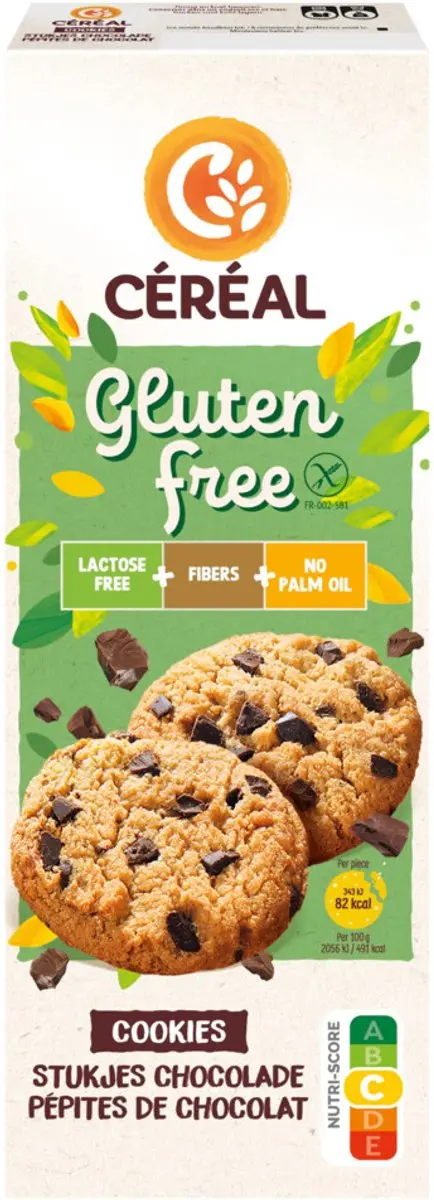 Cereal Cookies Stukjes Chocolade Glutenvrij & Lactosevrij
