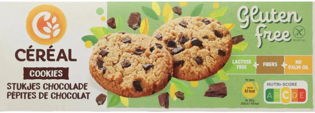 Cereal Cookies Stukjes Chocolade Glutenvrij & Lactosevrij - 3x150g - afbeelding 6 van 6