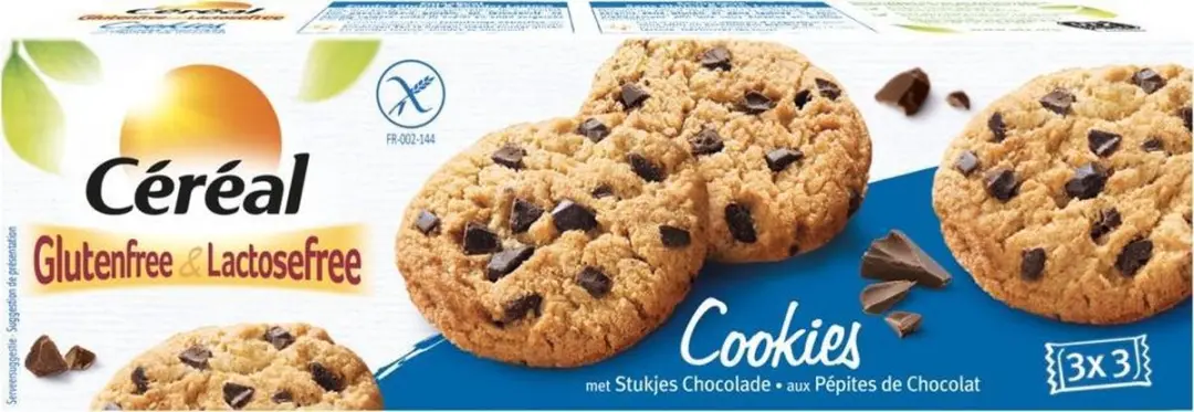 Cereal Cookies Stukjes Chocolade Glutenvrij & Lactosevrij - 3x150g