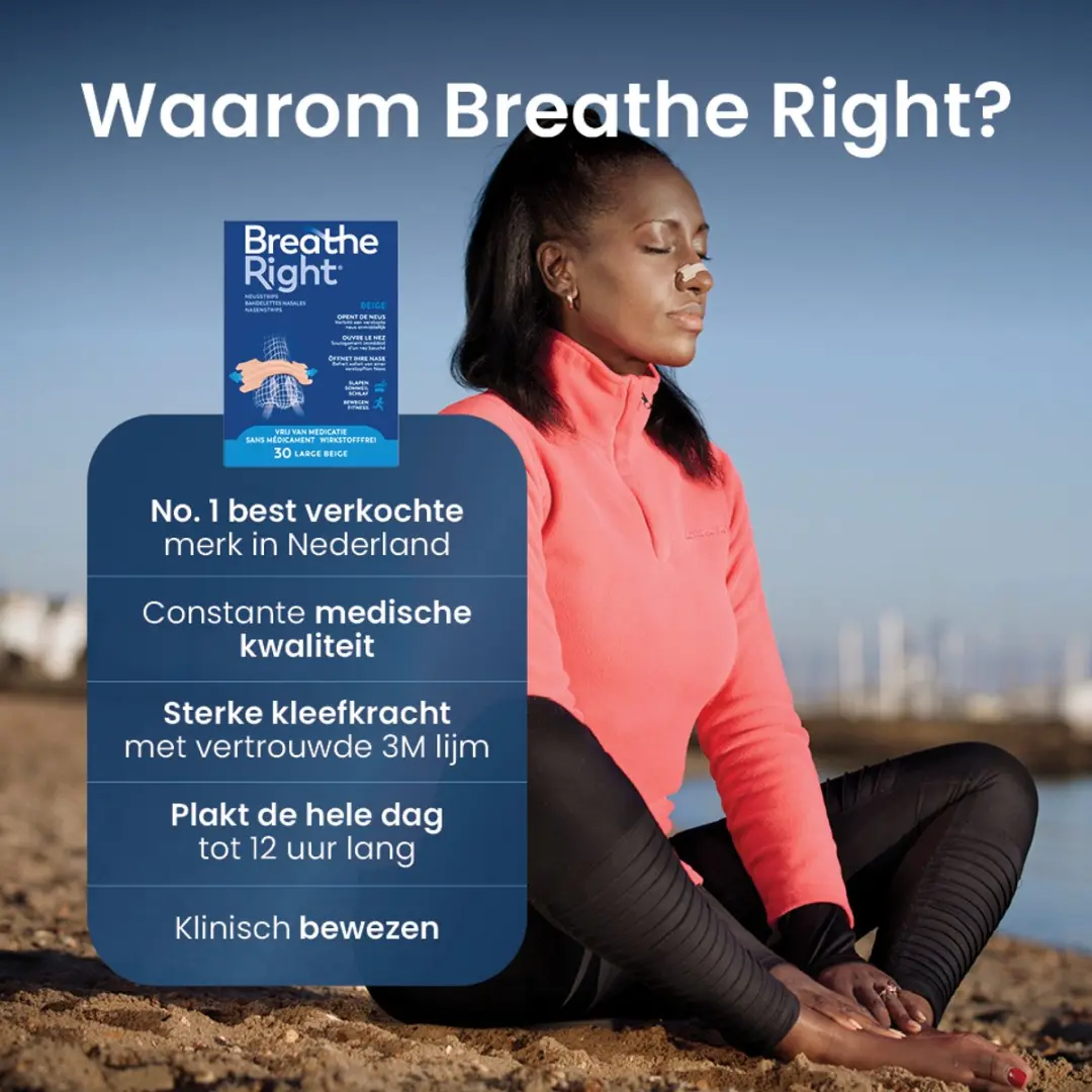 Breathe Right Neusstrips Large Beige - 30 Stuks