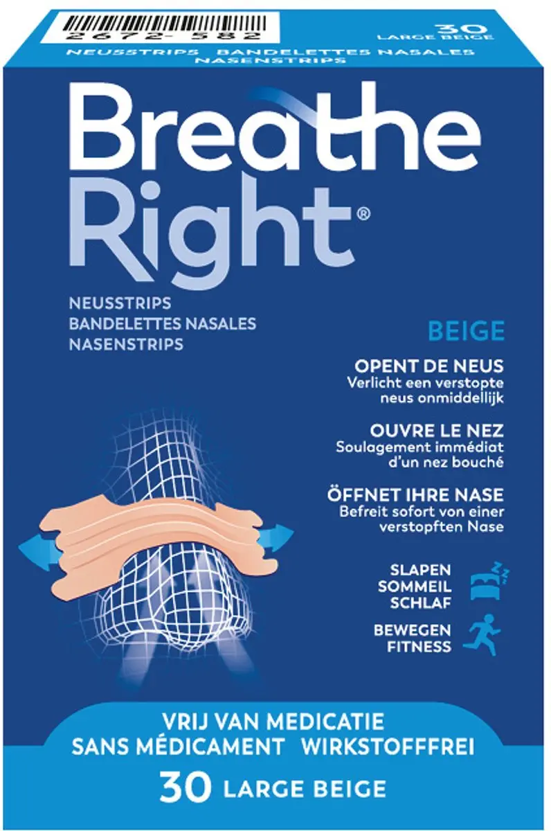 Breathe Right Neusstrips Large Beige