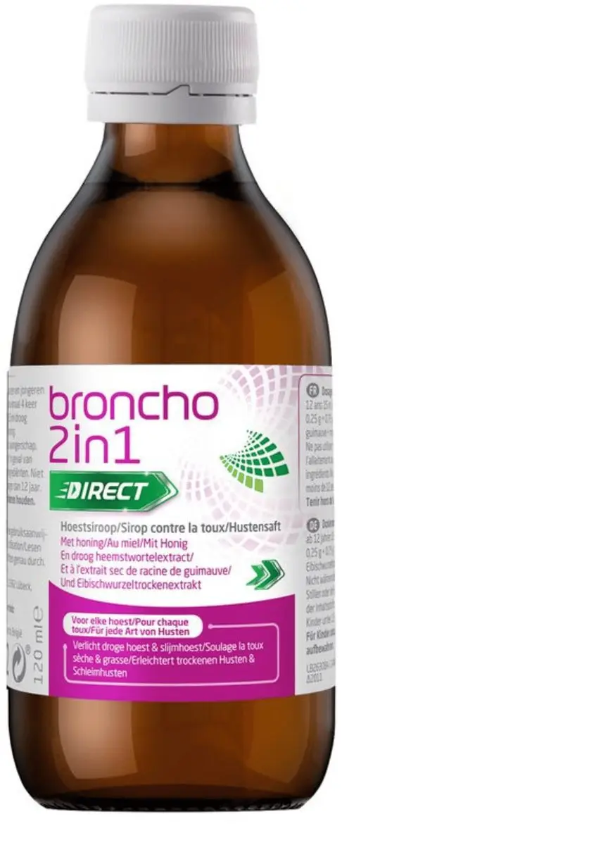 Bronchostop 2-in-1 Adult Hoestsiroop 120ml - Sinaasappelsmaak