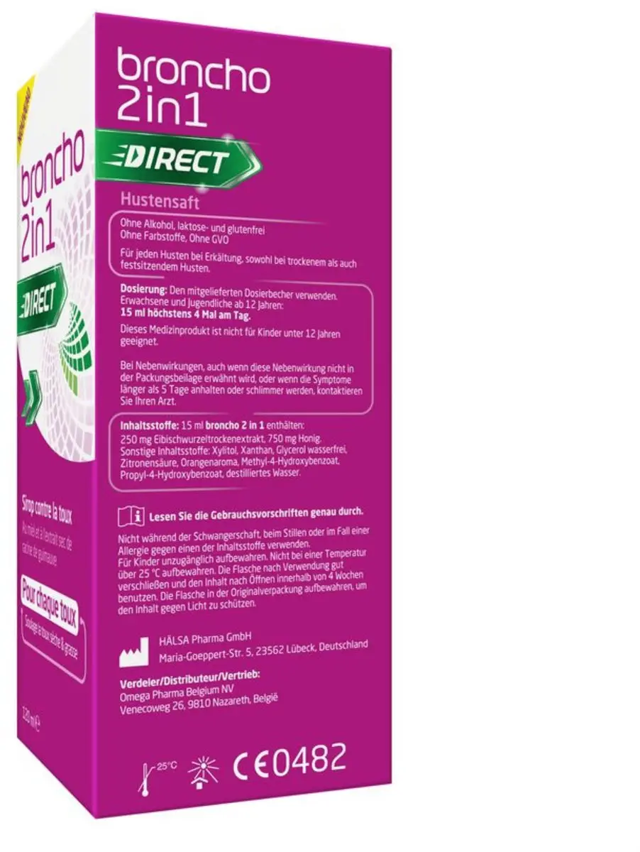 Bronchostop 2-in-1 Adult Hoestsiroop 120ml - Sinaasappelsmaak