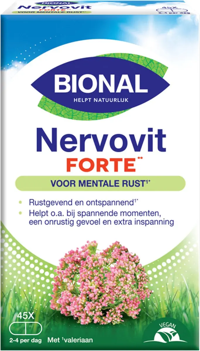 Bional Nervovit Forte Vegan Valeriaan 45 Tabletten