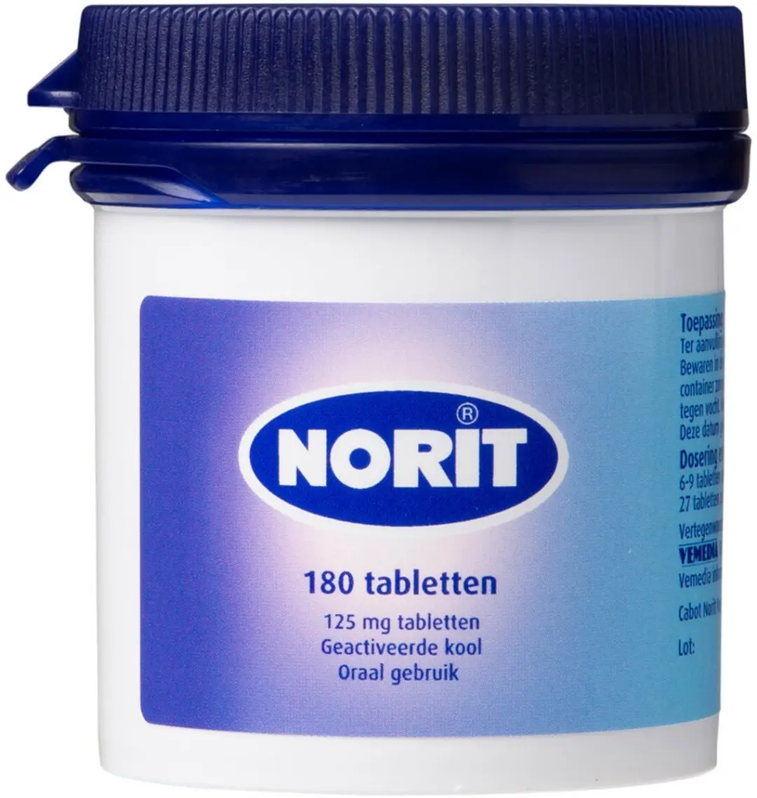 Norit Diarreeremmer 125mg - 2 x 180 Stuks