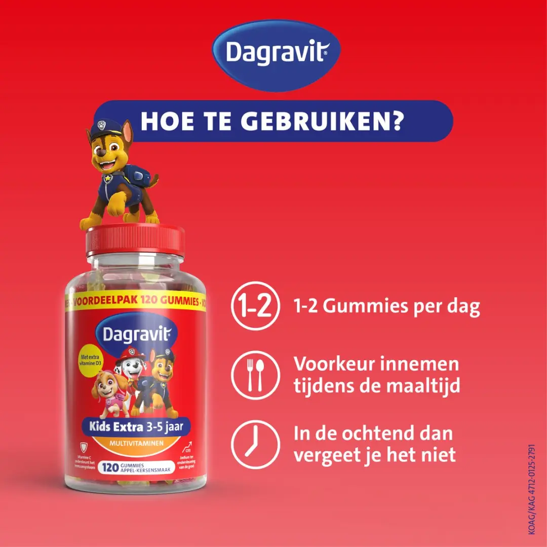 Dagravit Kids Paw Patrol Multivitaminen 120 Gummies - 294g