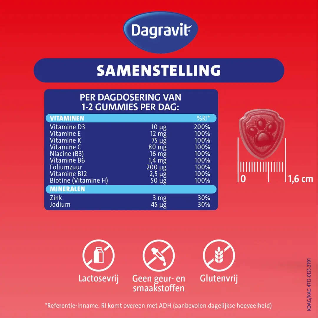 Dagravit Kids Paw Patrol Multivitaminen 120 Gummies - 294g