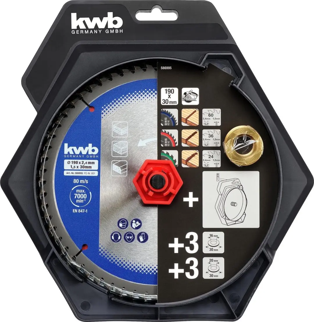 KWB Cirkelzaagbladenset 190mm - 60 Tanden - 30mm As
