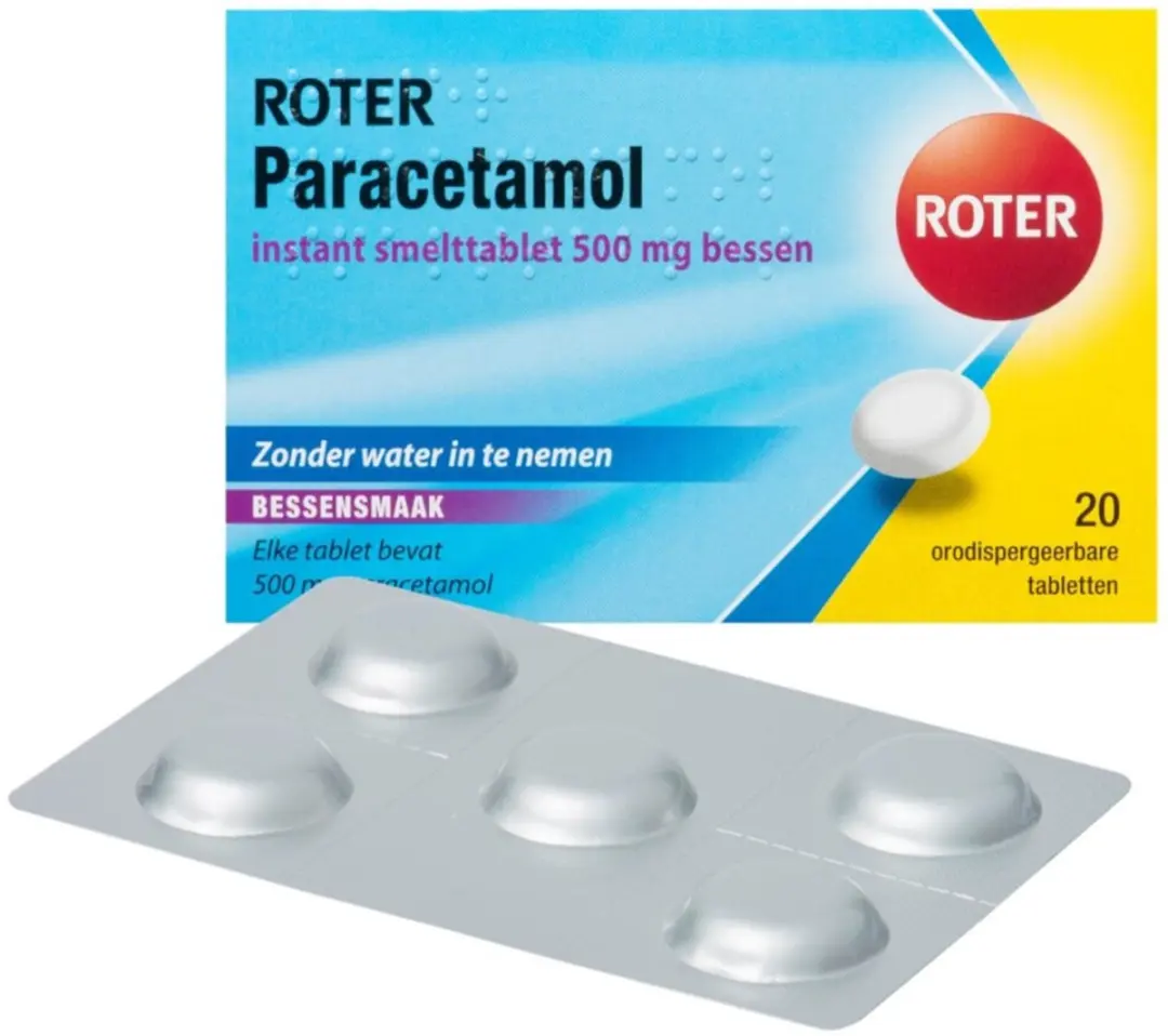 Roter Paracetamol 500mg Smelttablet Bessen - 40 Stuks