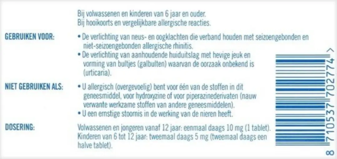 Prevalin Allerstop Cetirizine 21 Tabletten