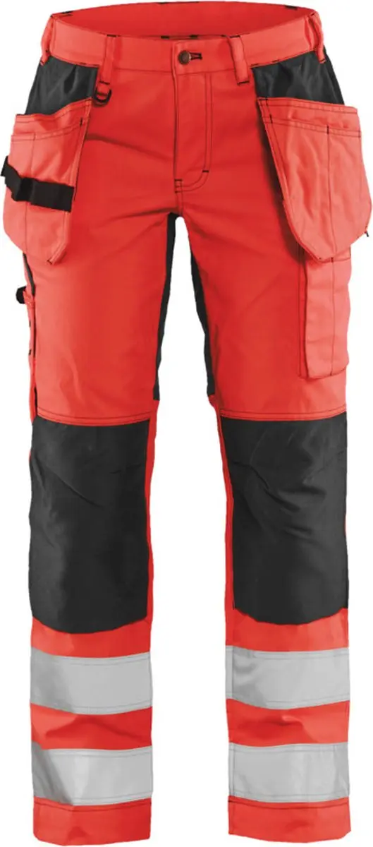 Blåkläder Dames Werkbroek High Vis Rood/Zwart 7163-1811