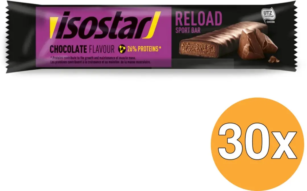 Isostar High Protein Reload Sport Bar Chocolade - 30x40g