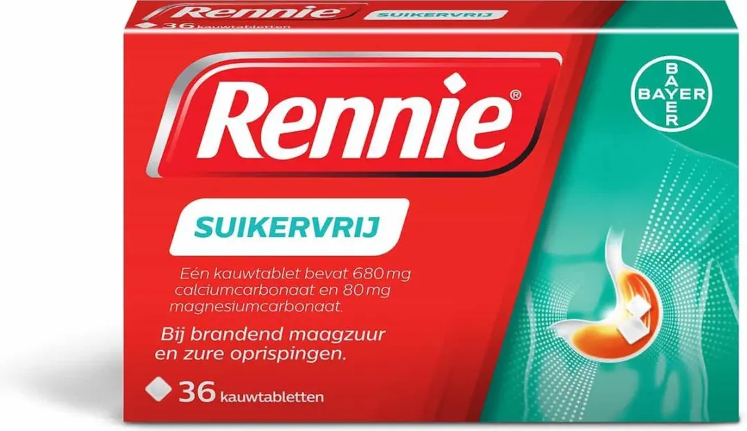Rennie Suikervrij Kauwtabletten 36 Stuks