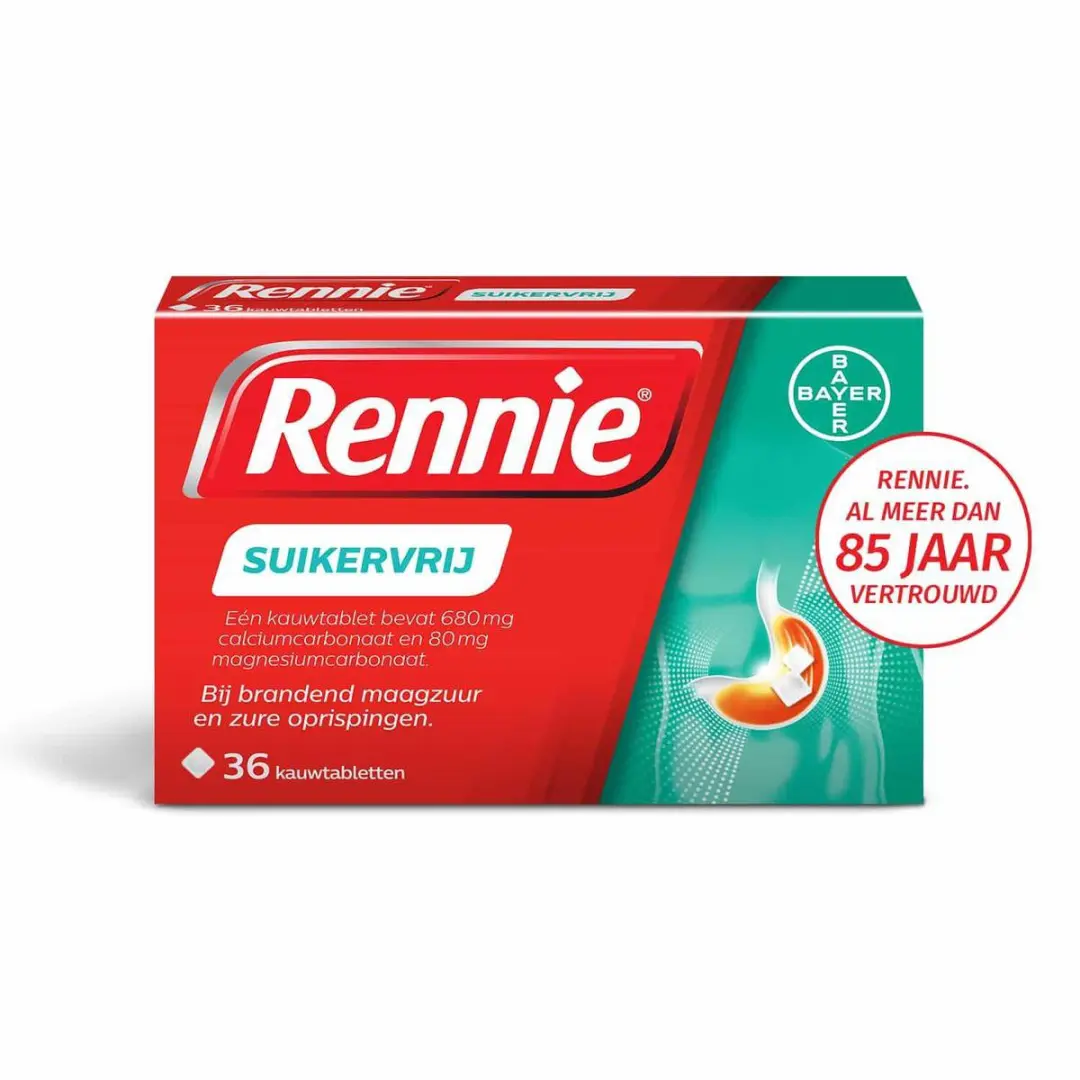 Rennie Suikervrij Kauwtabletten 36 Stuks