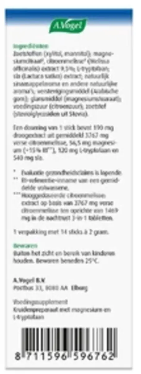 A.Vogel Nachtrust Granulaat Sticks 14 Stuks