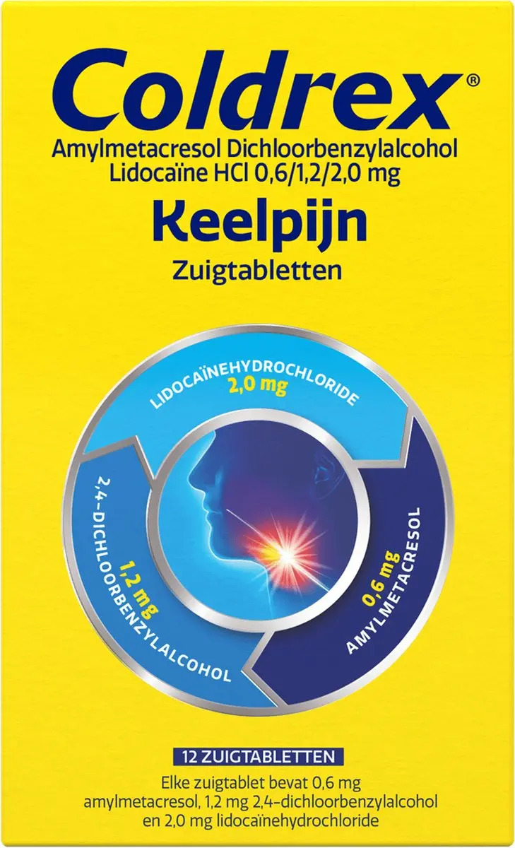 Coldrex Keelpijn Zuigtabletten - 12 Stuks