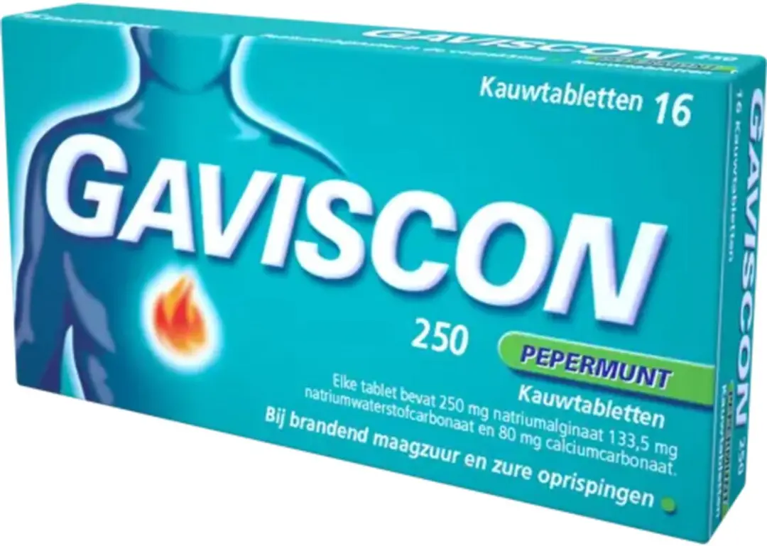 Gaviscon Pepermunt Kauwtabletten 250mg