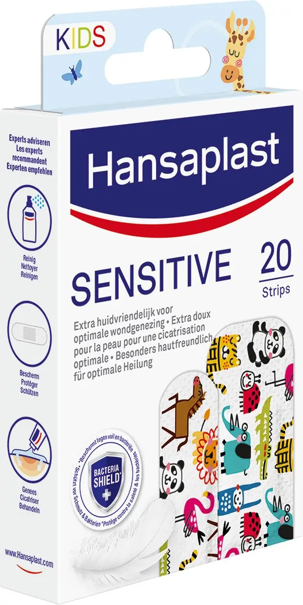 Hansaplast Kids Sensitive Dieren Pleisters - 20 Stuks