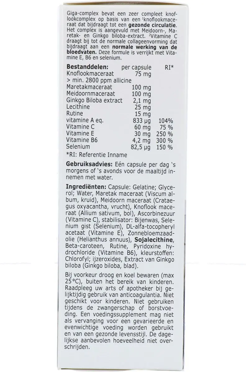 Bional Fytostar Giga Knoflook 80 Capsules