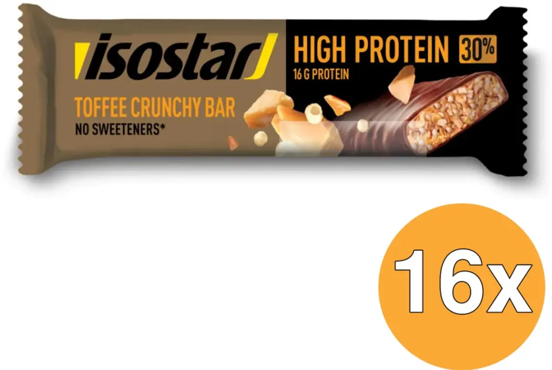 Isostar High Protein Eiwitreep Toffee Crunchy 16x56g