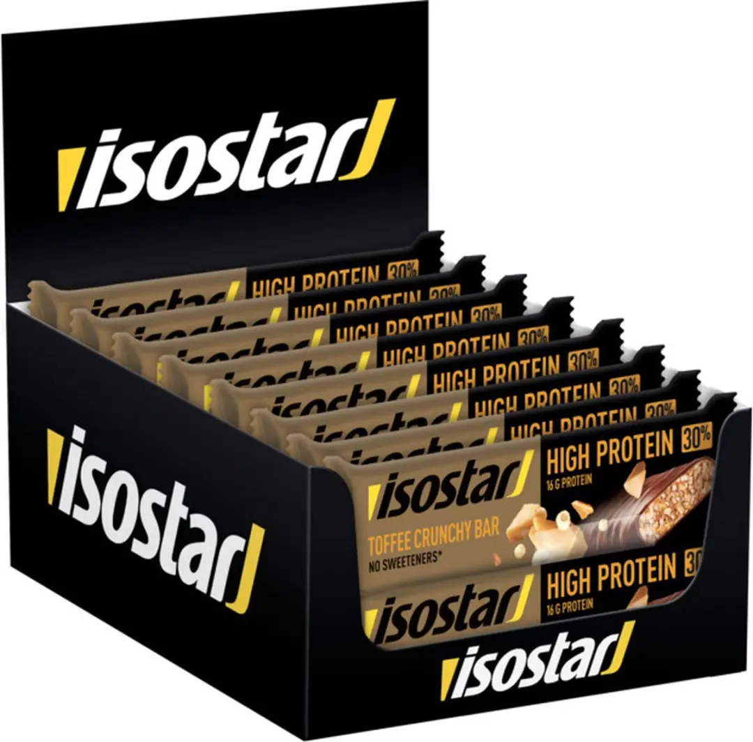 Isostar High Protein Eiwitreep Toffee Crunchy 16x56g