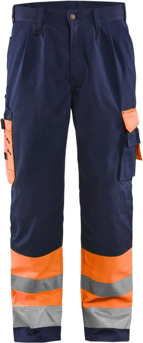 Blåkläder Werkbroek High Vis 1584-1860 - 48 - High Vis Oranje/Marineblauw