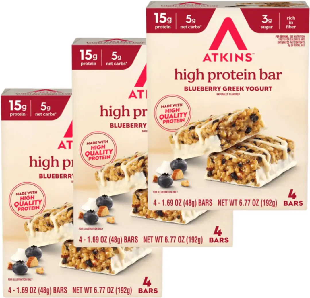 Atkins High Protein Bar Blueberry Greek Yoghurt - 3 Stuks