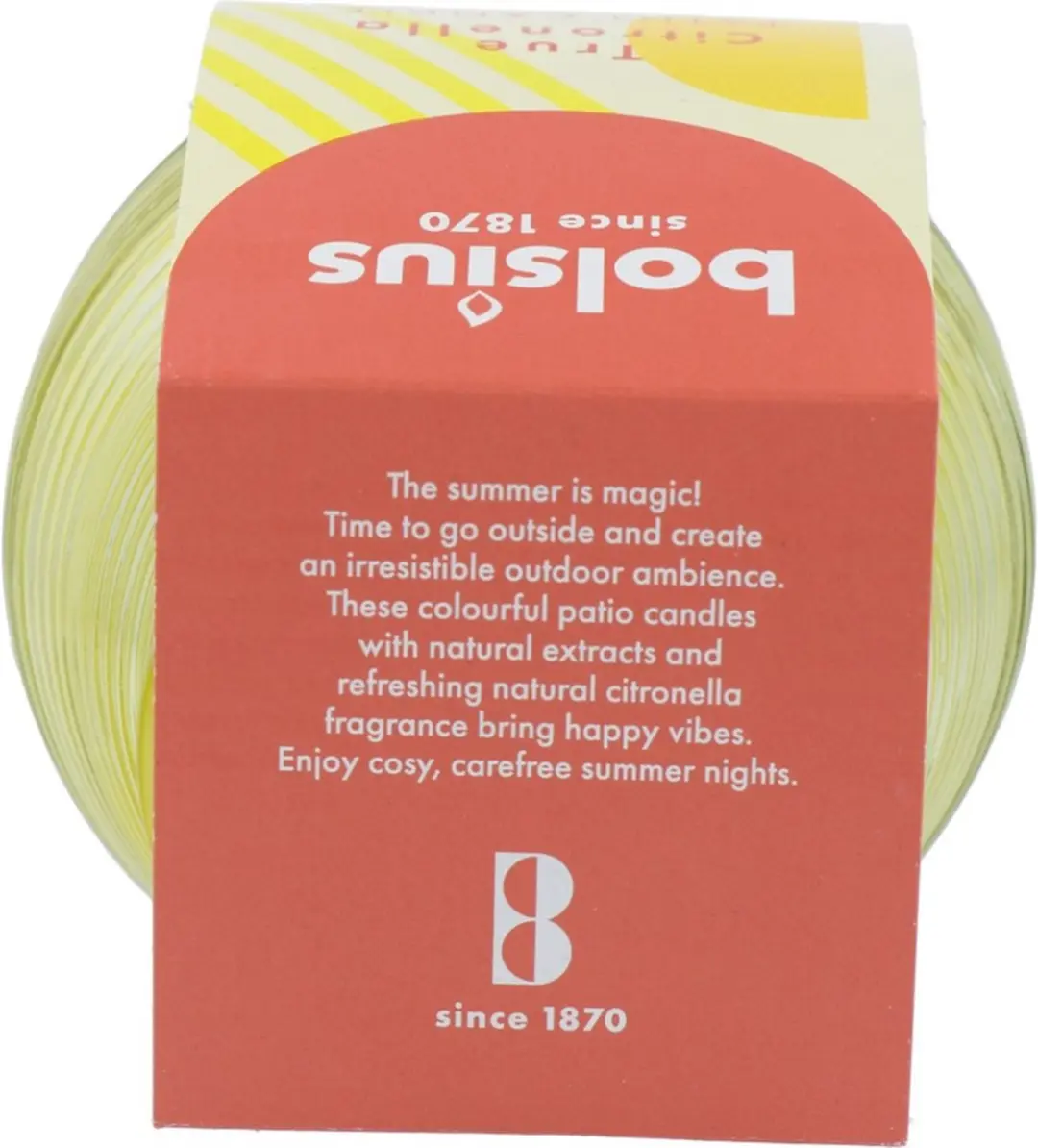 Bolsius True Citronella Patio Candle 94/91 - Geel