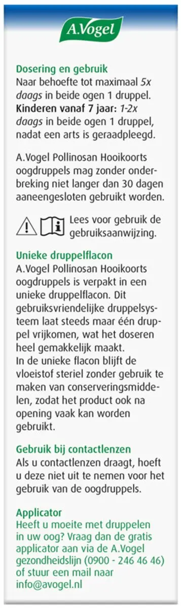 A.Vogel Pollinosan Hooikoorts Oogdruppels 2x10ml