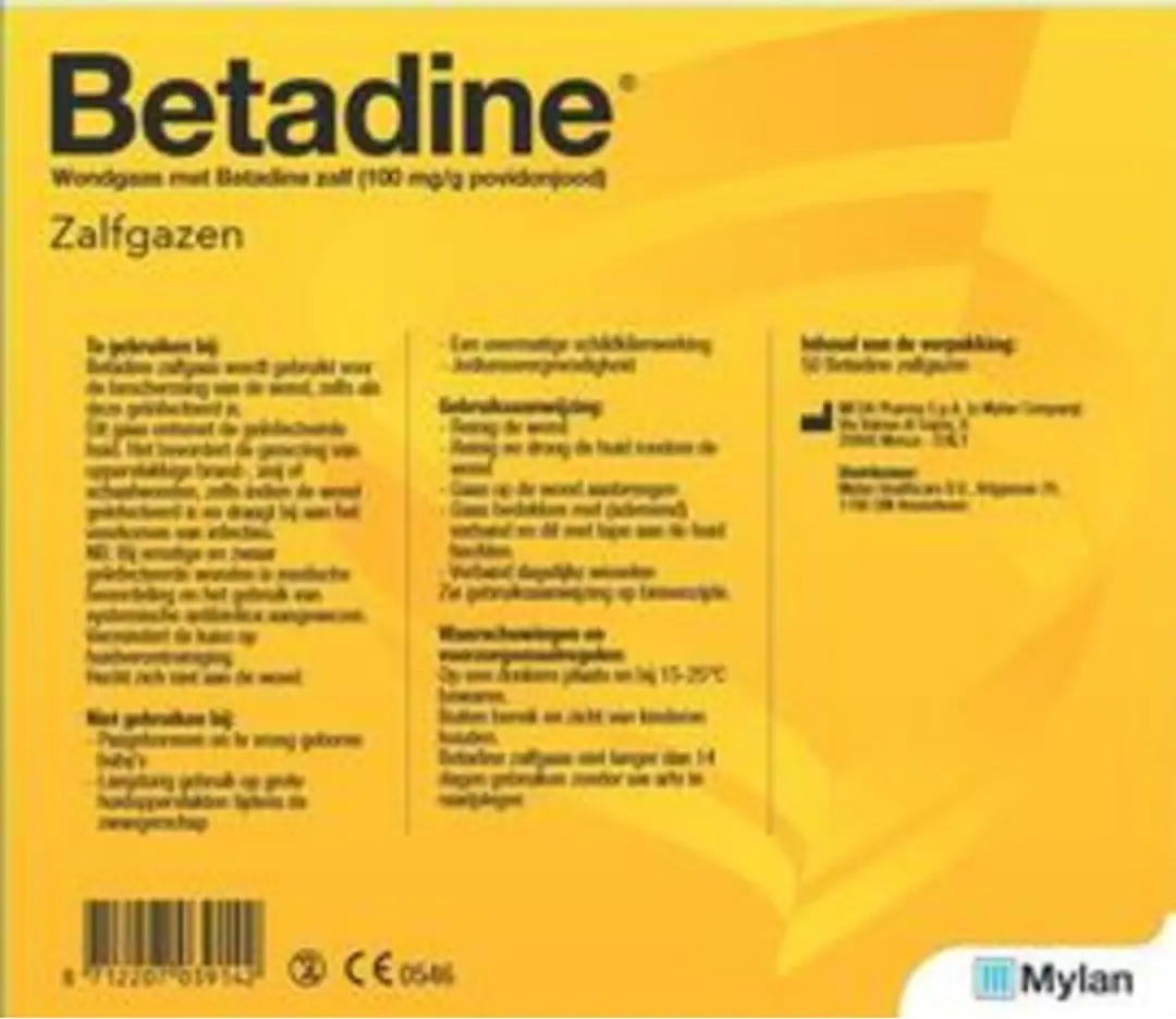 Betadine Zalfgaas 50 Stuks - 10x10cm
