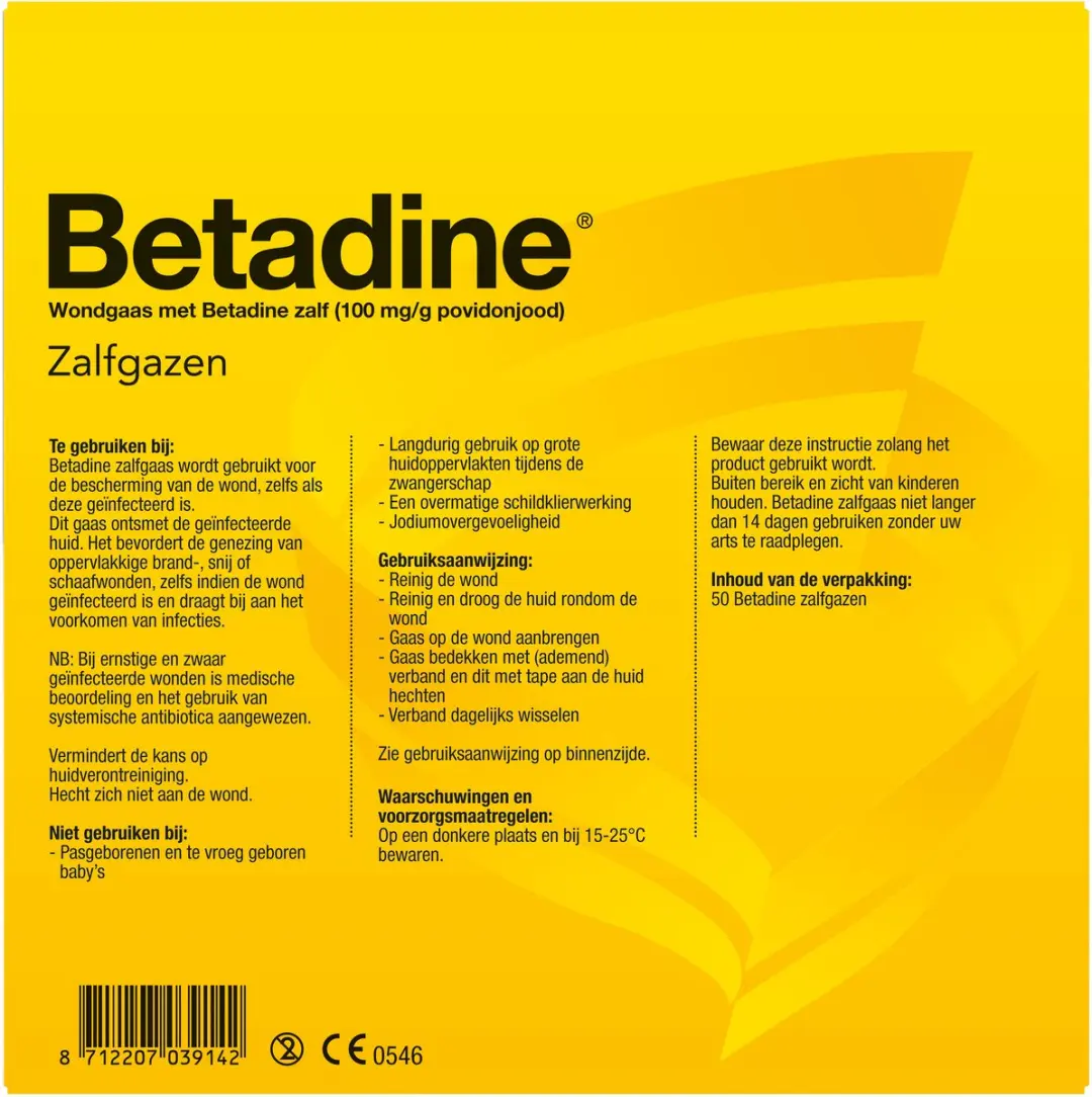 Betadine Zalfgaas 50 Stuks - 10x10cm