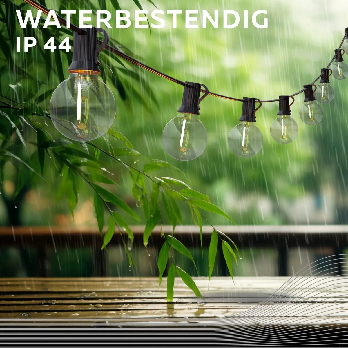 Calex Vista Lichtsnoer 30m - Voor Buiten - Lichtslinger met 50 lampjes - Warm Wit Licht - Tuinverlichting met afstandsbediening - Kerstverlichting