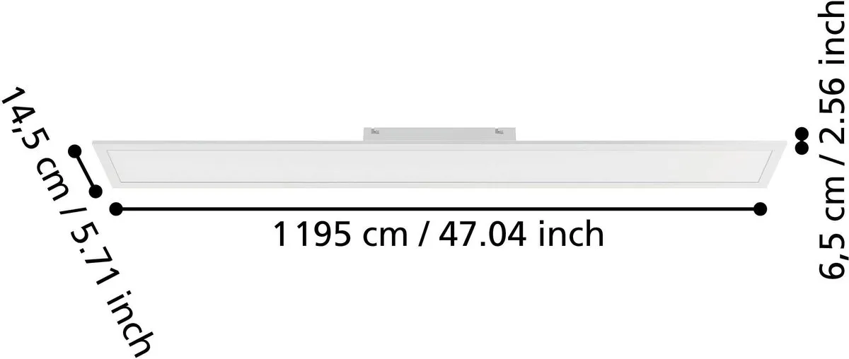 Eglo Moradillo LED Paneel 119.5x14.5cm - Wit - Dimbaar