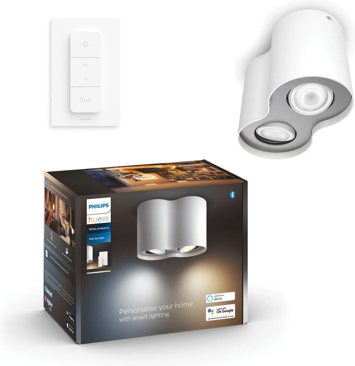 Philips Hue Pillar Opbouwspot 2x GU10