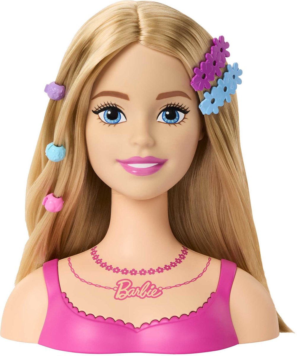 Barbie KapKop Met 21 Accessoires - Blond Haar - 5565142 - Haarstyling - Stylinghoofd - Mattel