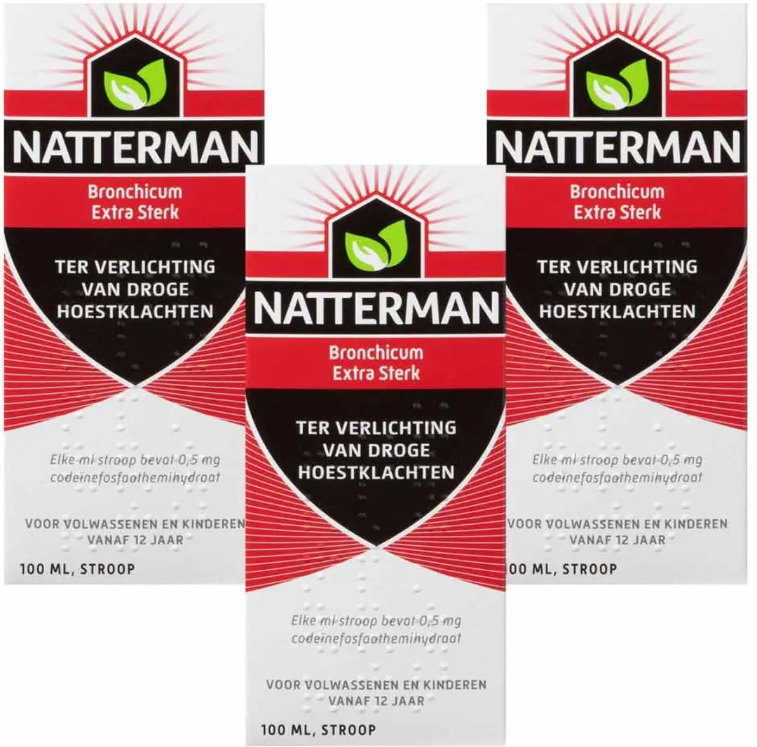 Natterman Bronchicum Extra Sterk Hoestdrank 300ml - 3 Stuks