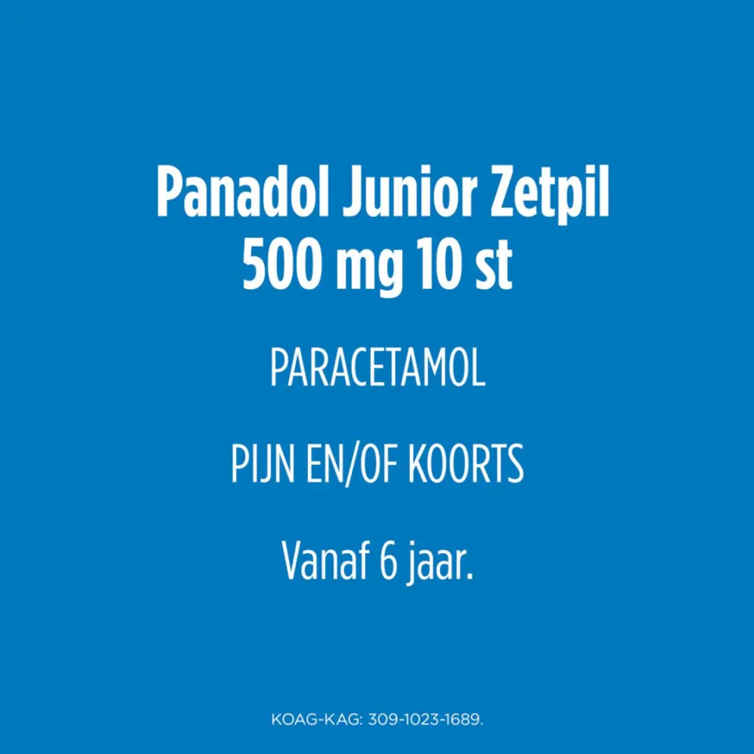 Panadol Junior Paracetamol 500mg Zetpillen - 10 Stuks