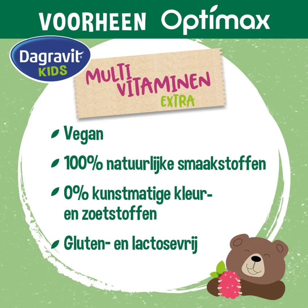 Dagravit Kids Multivitaminen Extra Framboos - 60 Kauwtabletten