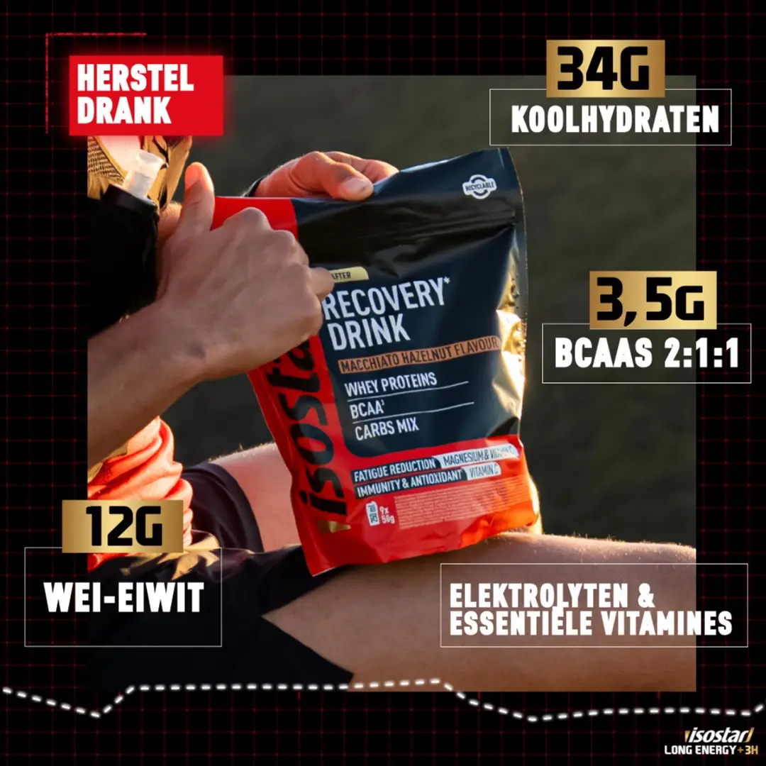 Isostar Long Energy +3H Recovery Drink Macchiato - Hazelnut 450g