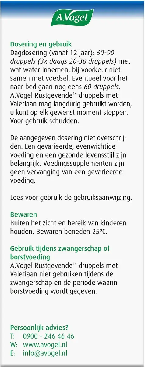 A.Vogel Rustgevende Valeriaan Druppels 50ml