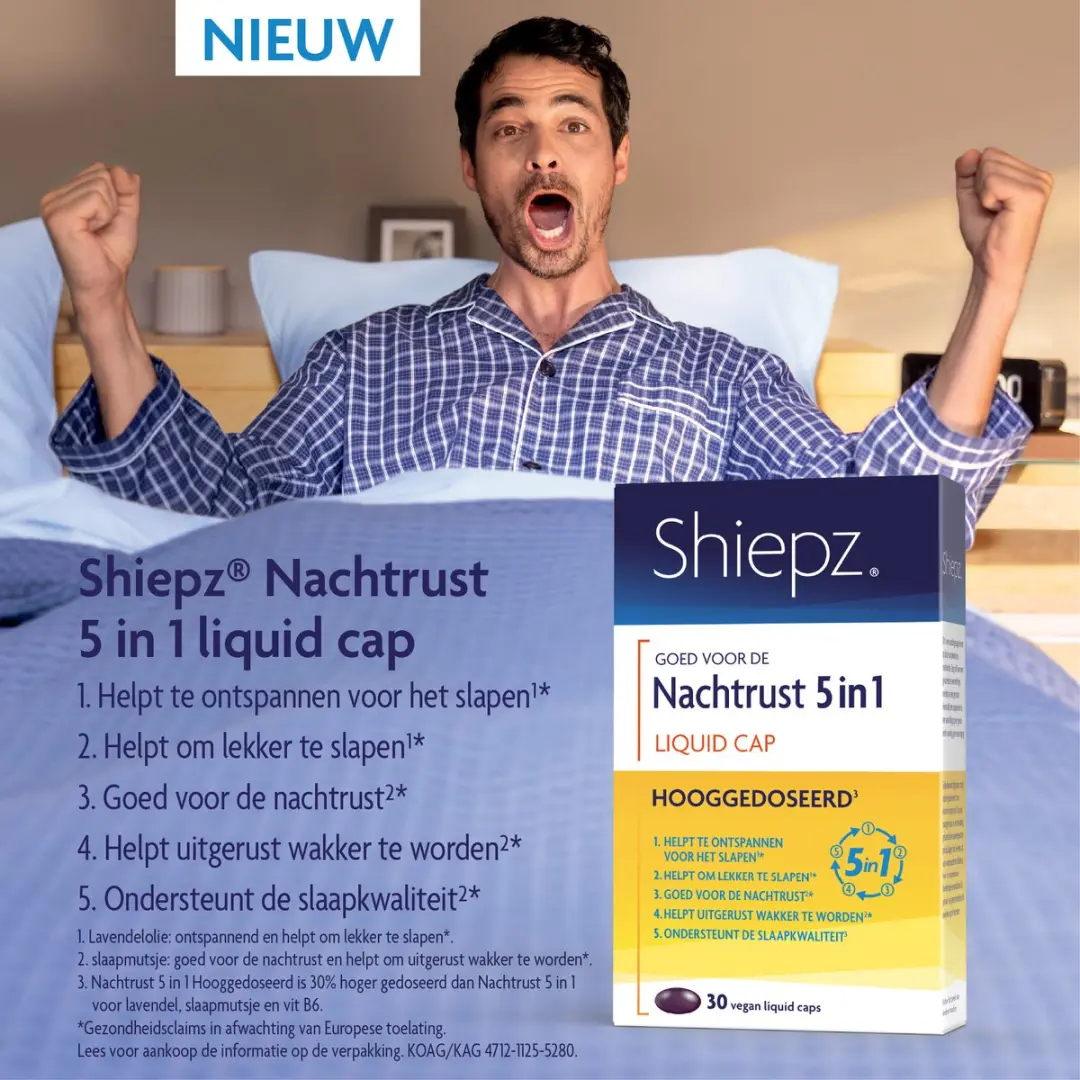 Shiepz Nachtrust 5 in 1 Hooggedoseerd - 30 Vegan Liquid Caps