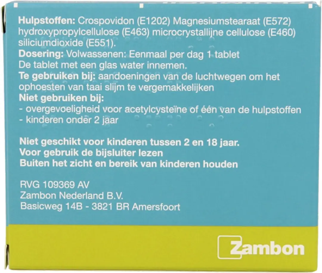 Fluimucil 600mg Tabletten - 10 Stuks