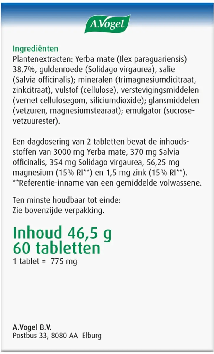 A.Vogel Famosan Overgang Gewichtsbeheersing 120 tabletten