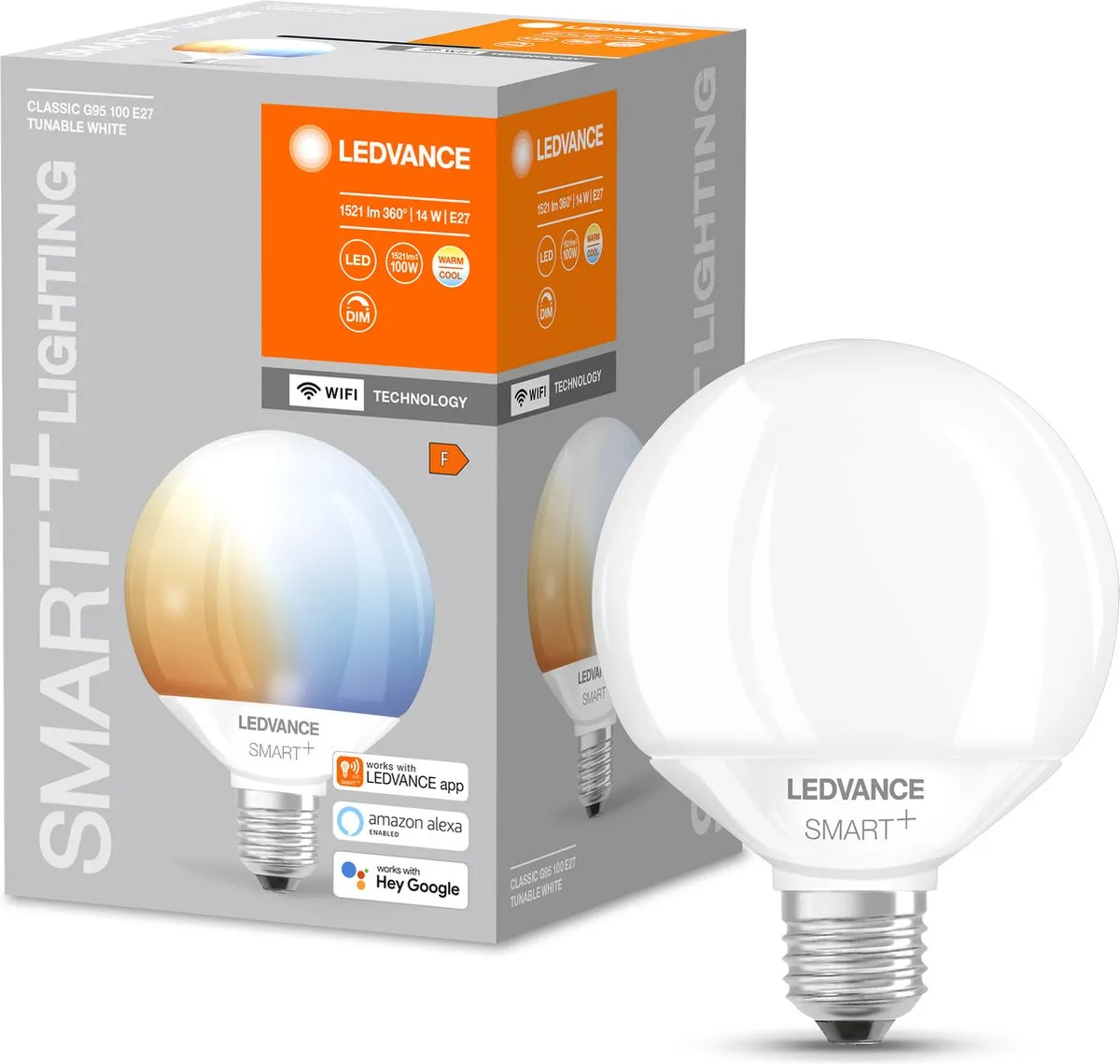 LEDVANCE SMART E27 14W Globe Mat - 2700K - Alexa/Google - afbeelding 4 van 6