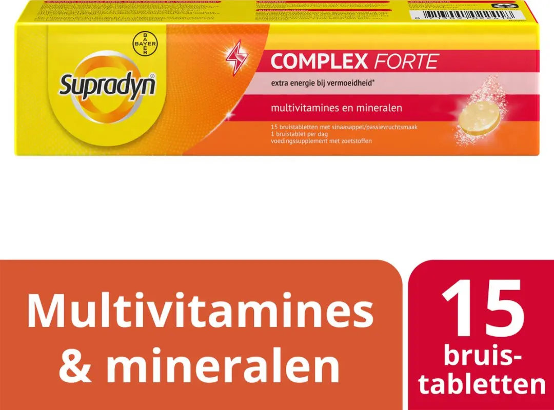 Supradyn Complex Forte Bruistabletten 15 Stuks - Sinaasappel/Passievrucht