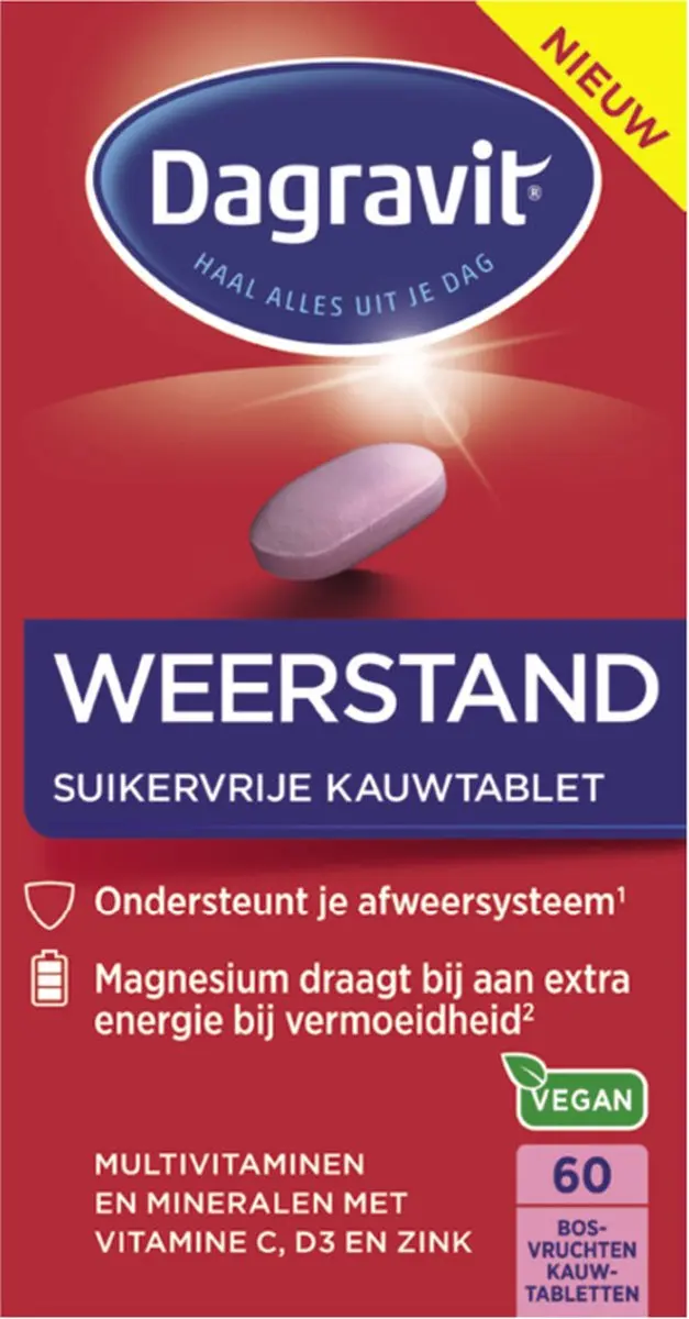 Dagravit Multivitaminen Weerstand Kauwtabletten 180g