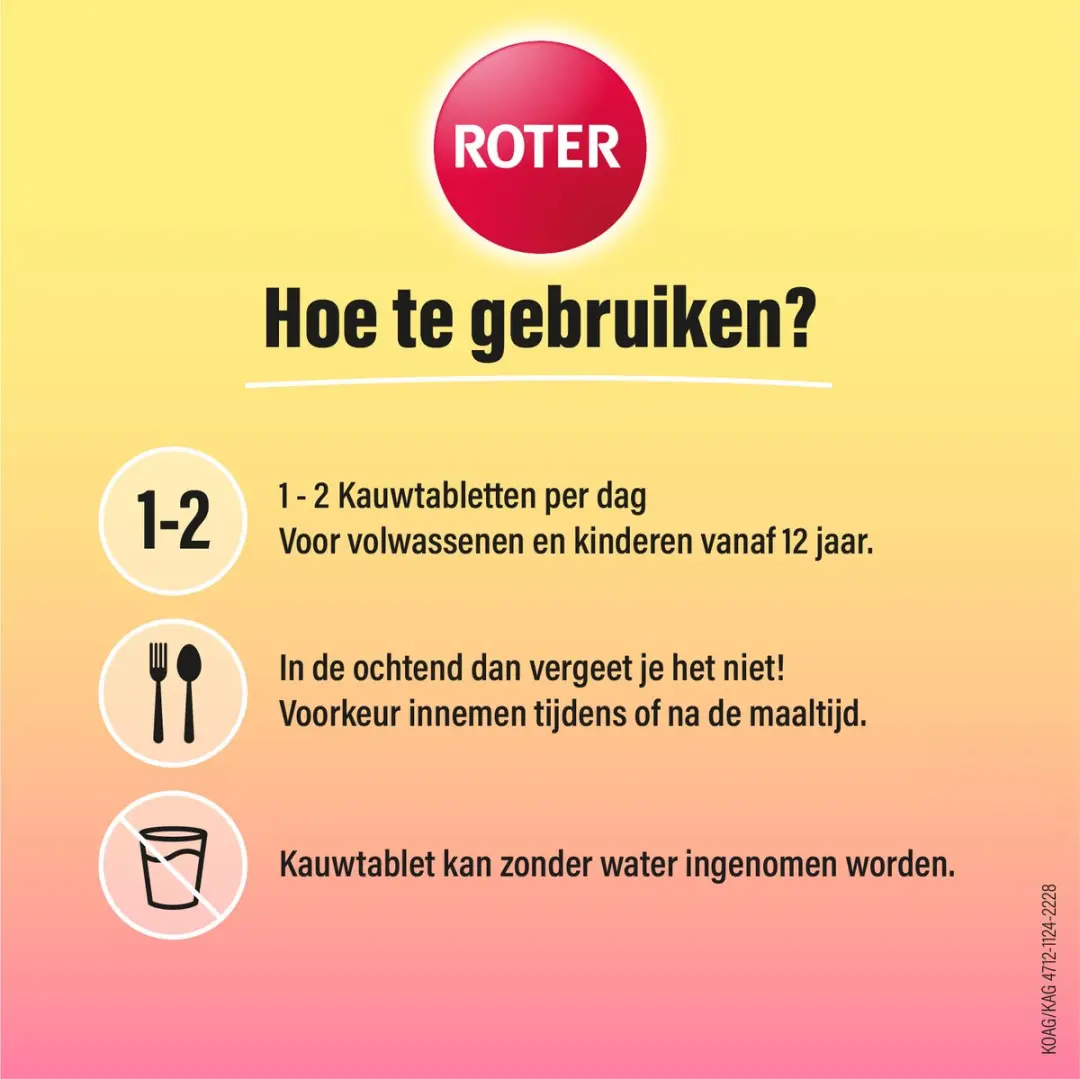 Roter Vitamine C 250mg Kauwtabletten - 75 Stuks - Framboos
