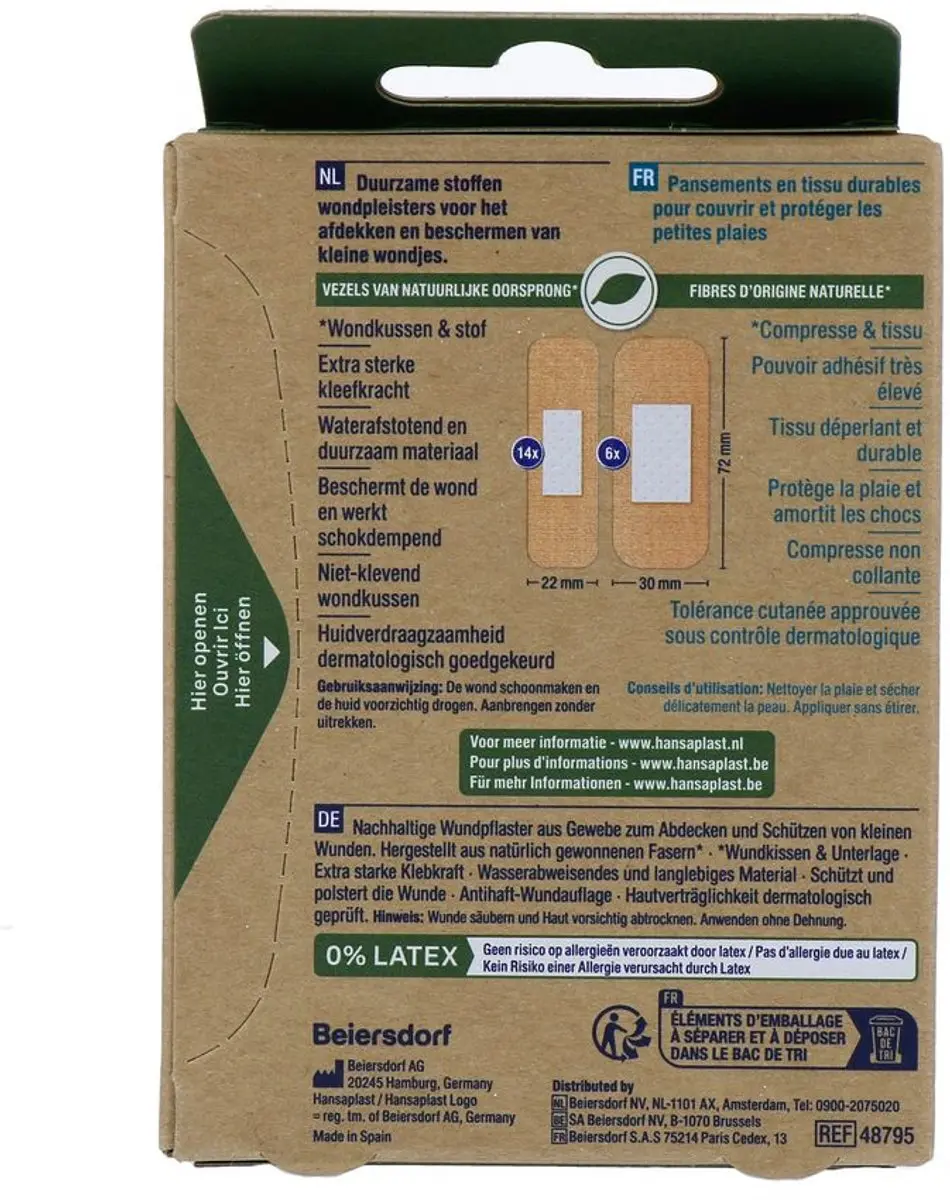Hansaplast Green & Protect Pleisters - 20 Stuks - afbeelding 6 van 6
