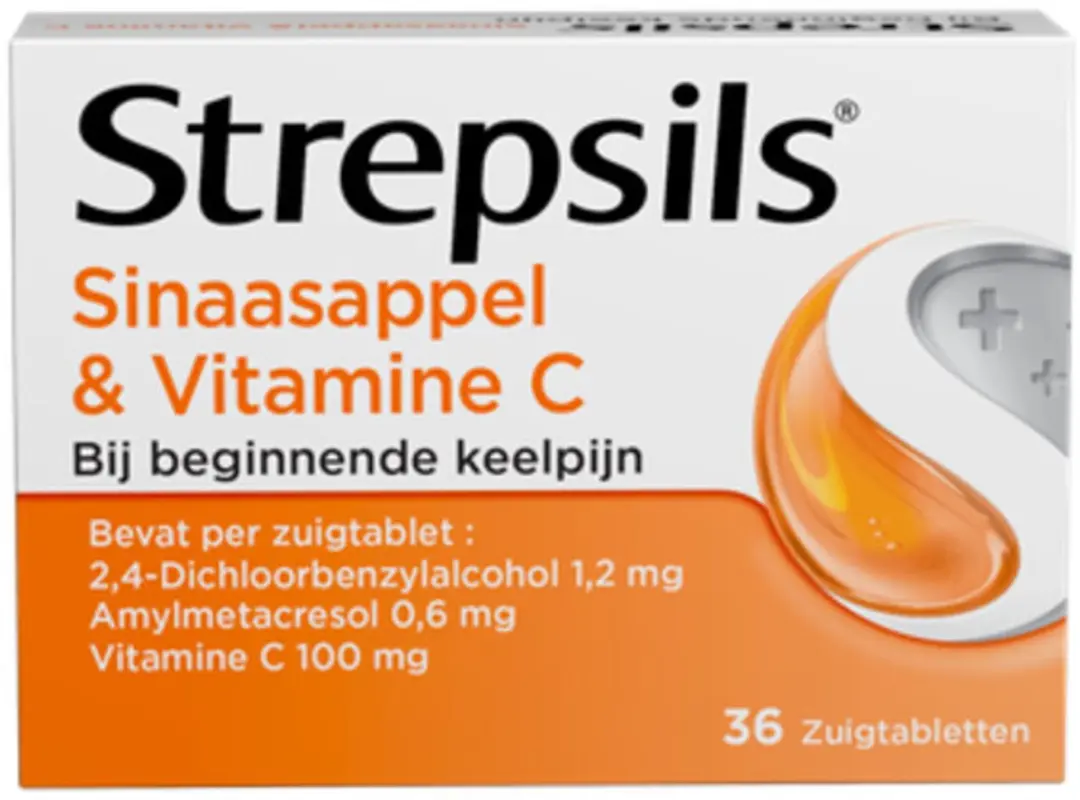 Strepsils Keelverzorging Zuigtabletten Sinaasappel & Vitamine C